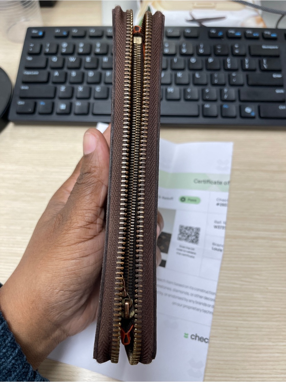 Louis Vuitton Monogram Clemence Zippy Wallet in Brown w/ Orange Interior - Picture 4 of 16